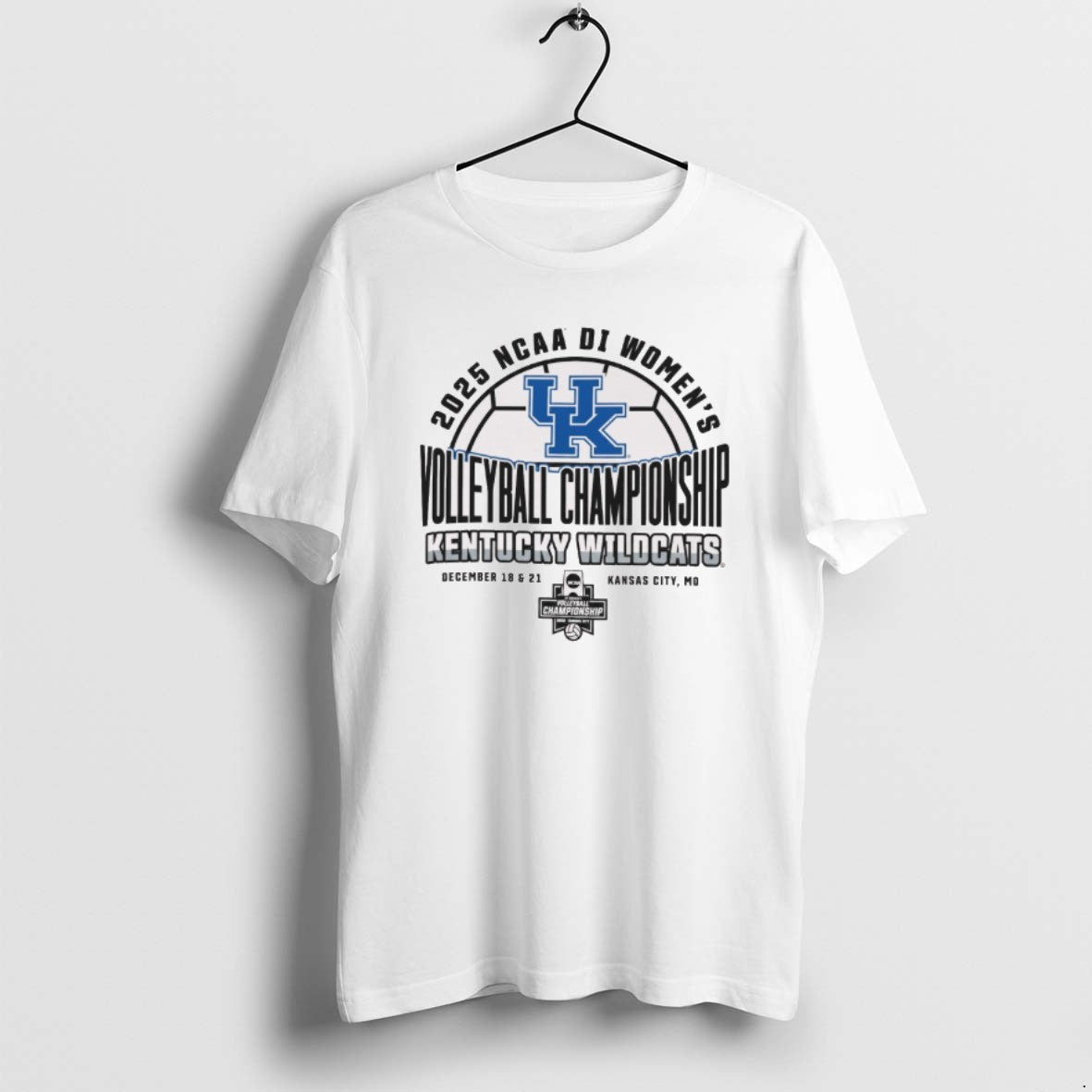 Official 2025 Ncaa Division I Kentucky Wildcats 2025 Womens Volleyball Championships December 18 21 Kansas T-Shirts,...
