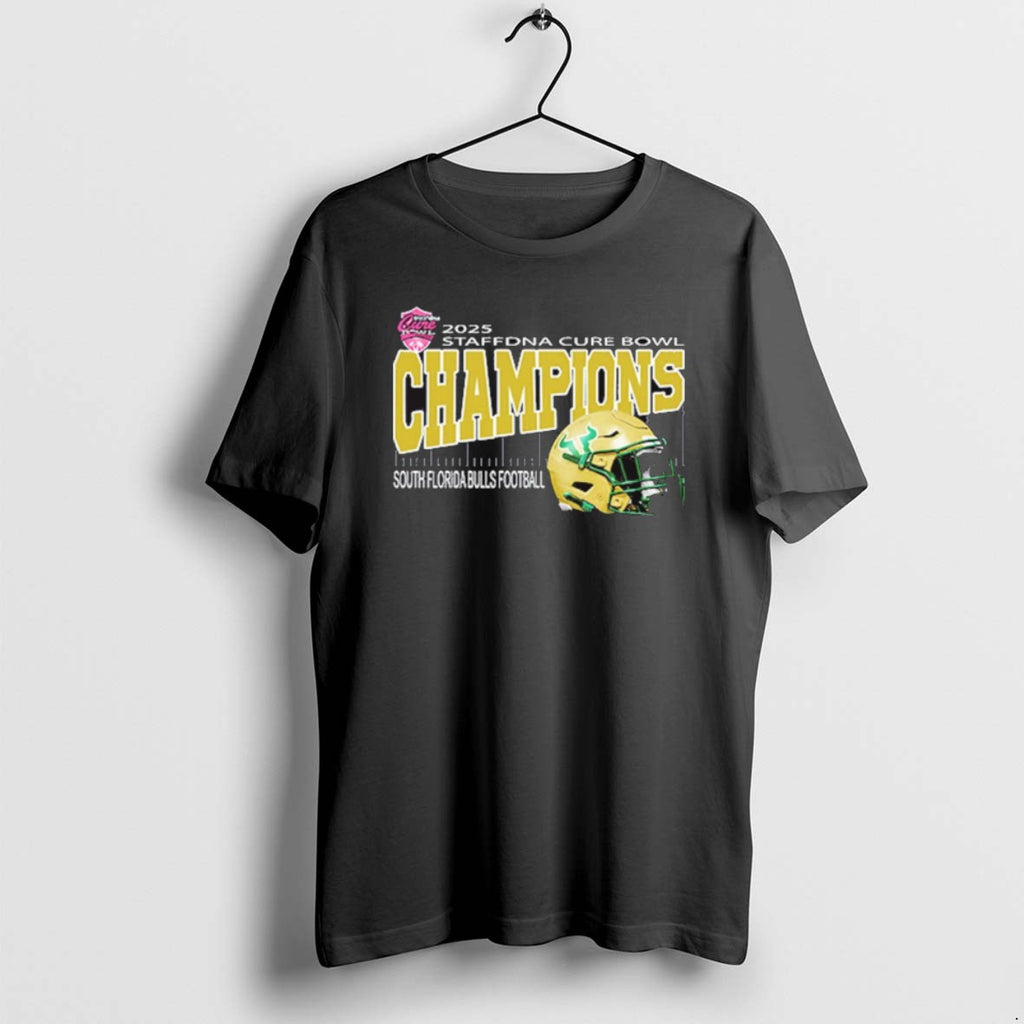 Official 2025 Staffdna Cure Bowl South Florida Bulls Football Are Champions Helmet Camping World Stadium T-Shirts, Hoodie, Sweatshirt