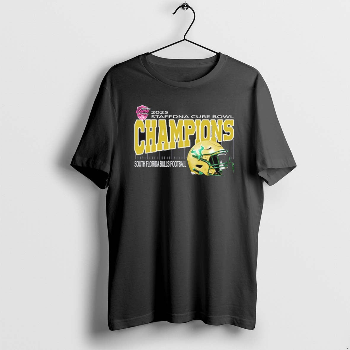 Official 2025 Staffdna Cure Bowl South Florida Bulls Football Are Champions Helmet Camping World Stadium T-Shirts, Hoodie, Sweatshirt