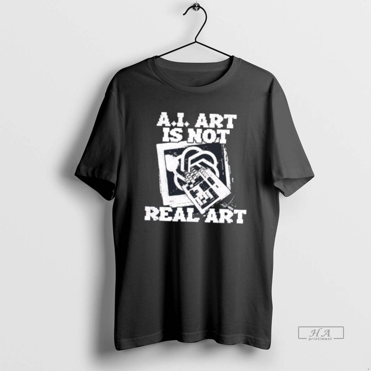 Official Ai Art Is Not Real Art Keyboard Tee Hoodie, Sweatshirt | PopFlextees.com