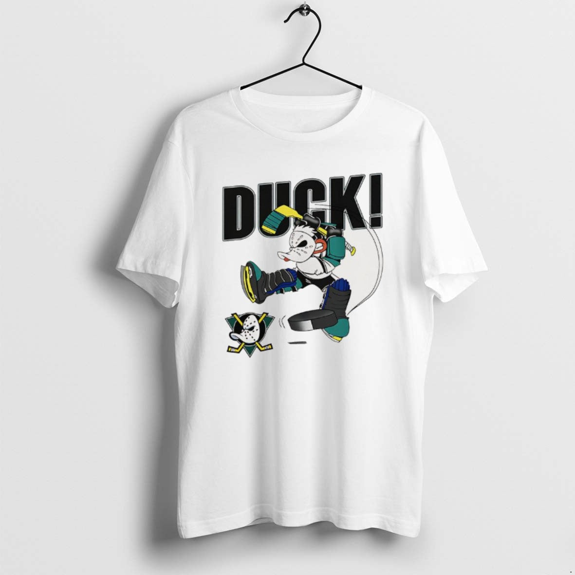 Official Anaheim Mighty Ducks Mascot Playing Hockey 90s T-Shirts, Hoodie, Sweatshirt | PopFlextees.com