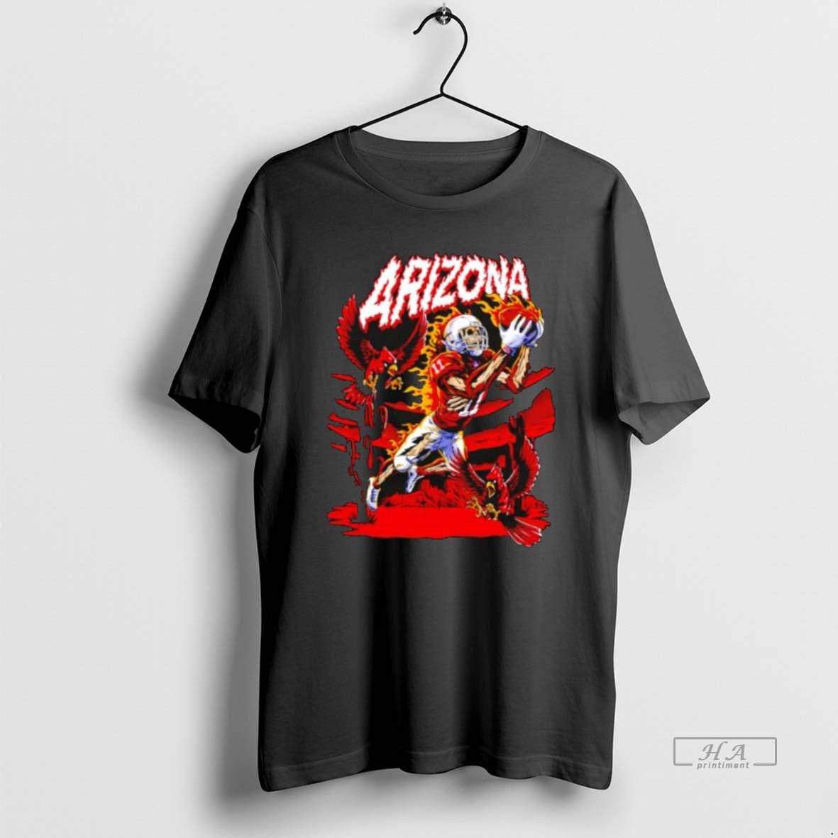 Official Arizona Red Cardinals Skeleton Player 11 Catching Ball With Fire Birds Desert Scene T-Shirts, Hoodie, Sweatshirt