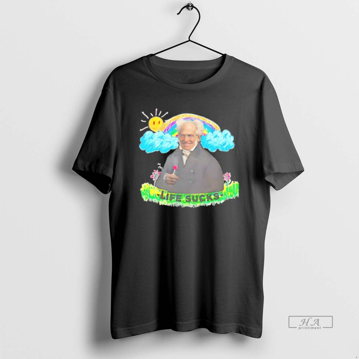 Official Arthur Schopenhauer Life Sucks Art T-Shirts, Hoodie, Sweatshirt | PopFlextees.com