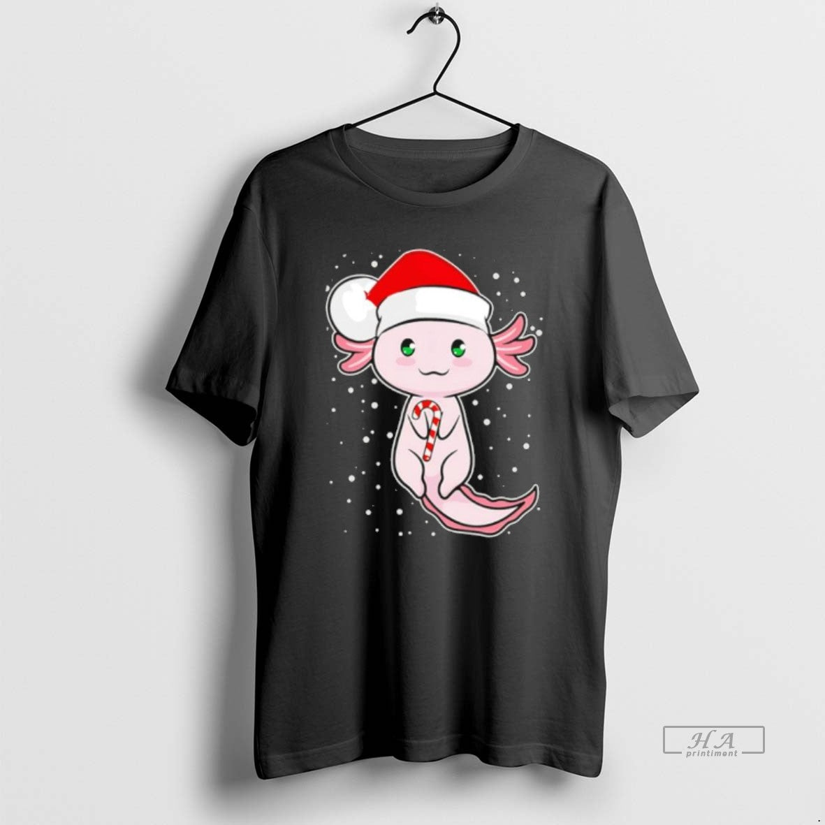 Official Axolotl Christmas Candy Cane Funny Santa Hat T-Shirts, Hoodie, Sweatshirt | PopFlextees.com