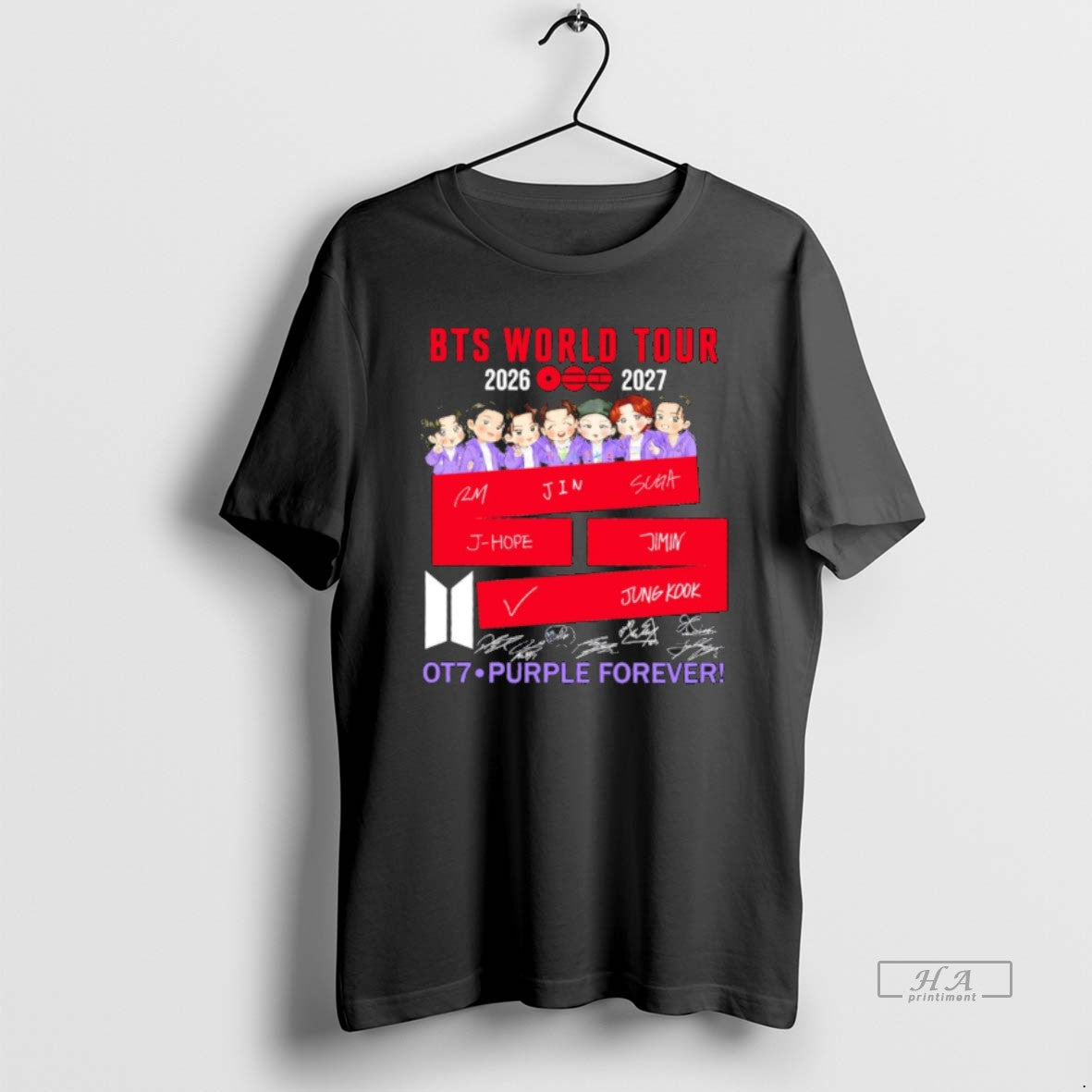 Official Bts World Tour 2026 2027 Ot7 Purple Forever T-Shirts, Hoodie, Sweatshirt | PopFlextees.com