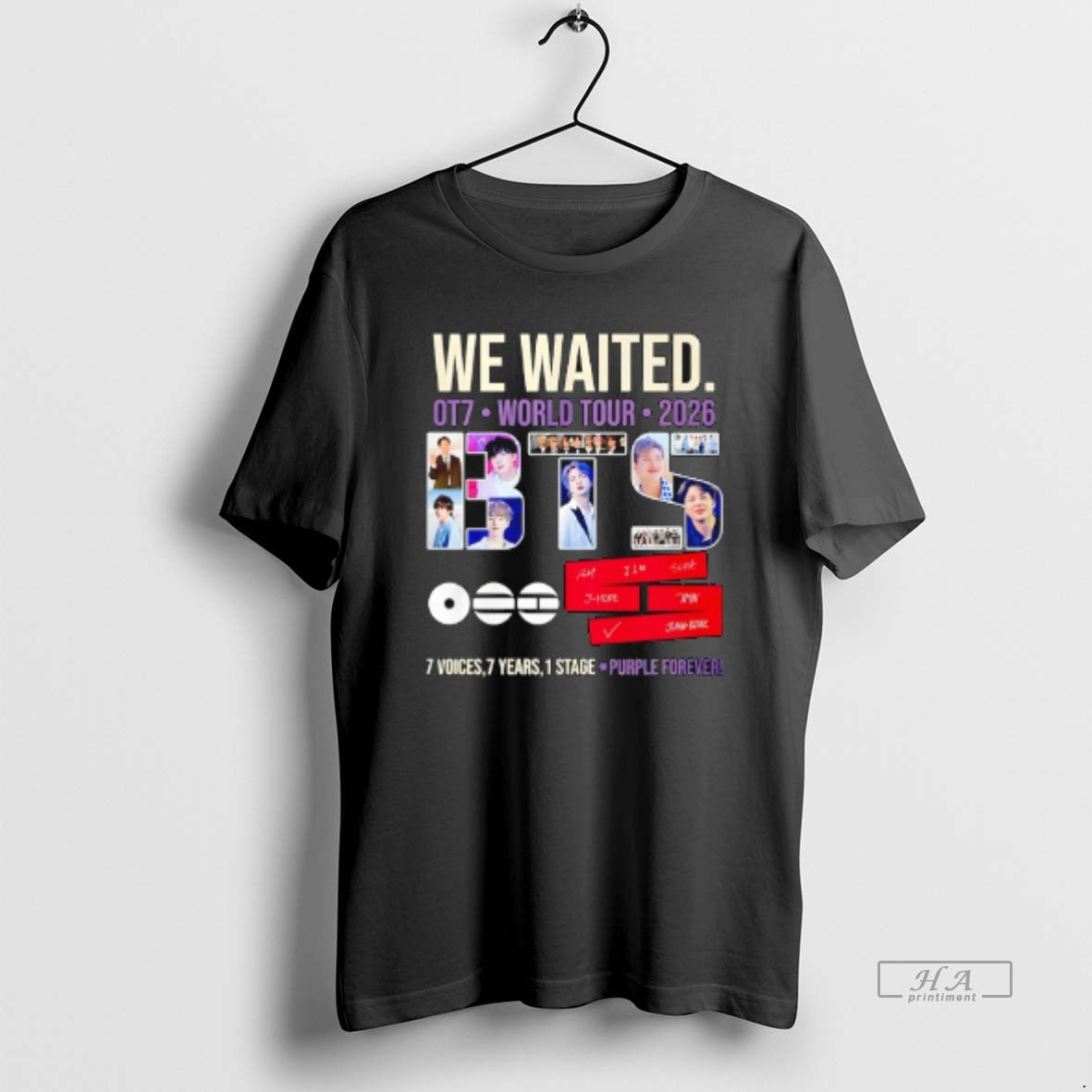 Official Bts We Waited Ot7 World Tour 2026 T-Shirts, Hoodie, Sweatshirt | PopFlextees.com