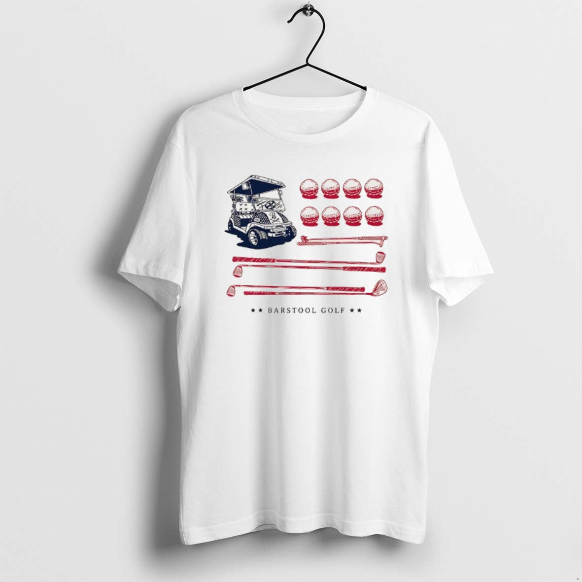 Official Barstool Golf Cart Ball And Club Usa Flag T-Shirts, Hoodie, Sweatshirt | PopFlextees.com