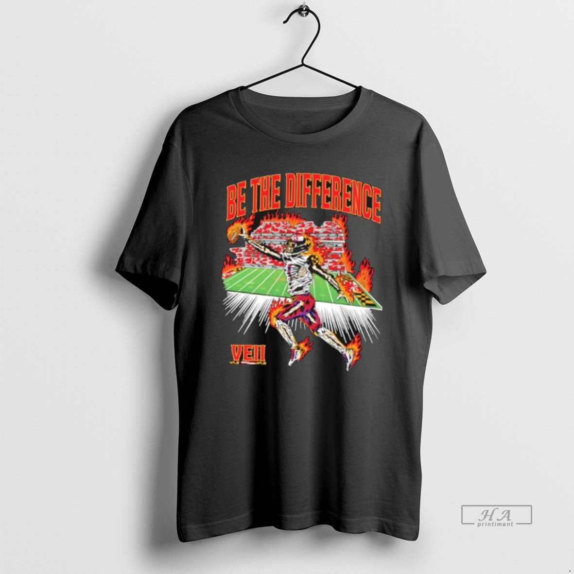 Official Be The Difference Veii Maryland Flag Skeleton Player 1 Jumping Catching Ball On Fire T-Shirts, Hoodie, Sweatshirt