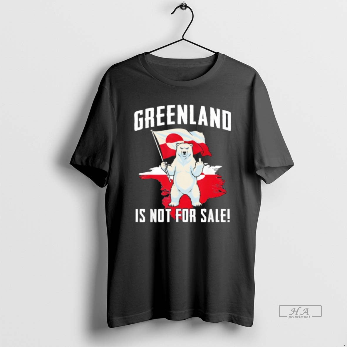 Official Bear Middle Finger Greenland Is Not For Sale Flag Political T-Shirts, Hoodie, Sweatshirt | PopFlextees.com