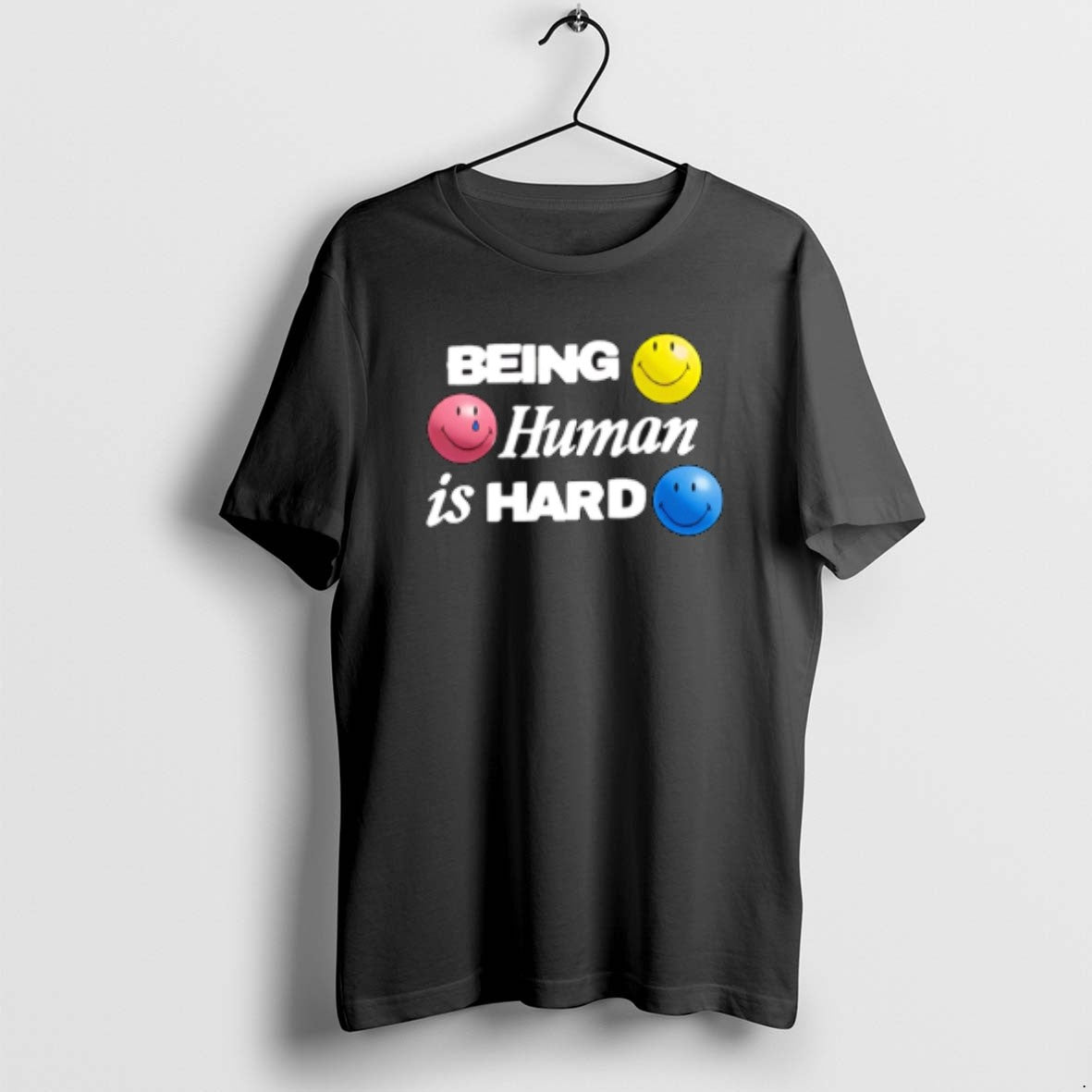 Official Being Human Is Hard Smiley Icon T-Shirts, Hoodie, Sweatshirt | PopFlextees.com