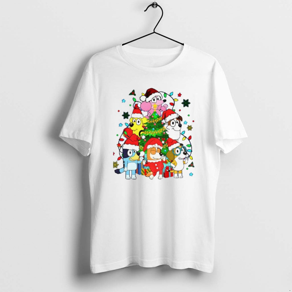 Official Bluey And Friends Santa Hat Merry Christmas T-Shirts, Hoodie, Sweatshirt | PopFlextees.com