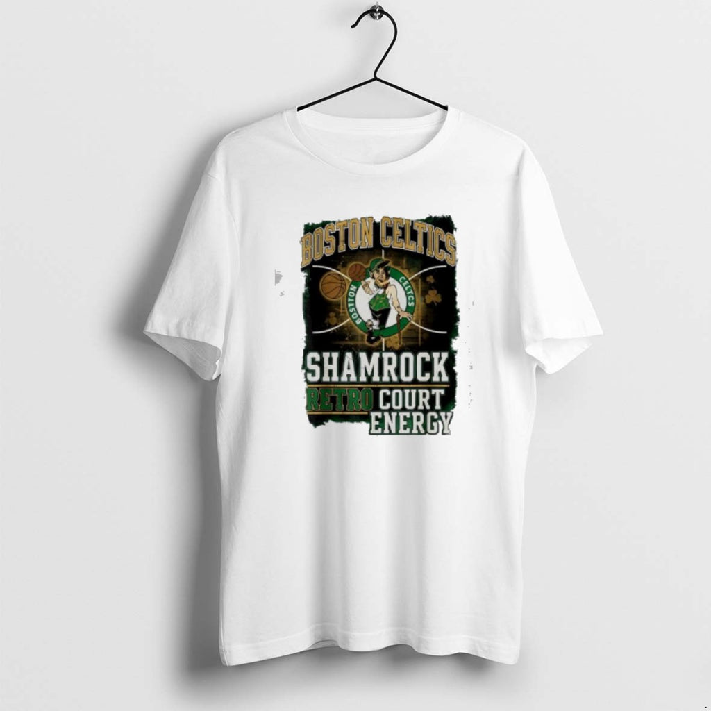Official Boston Celtics Shamrock Retro Court Energy Graphic T-Shirts, Hoodie, Sweatshirt | PopFlextees.com