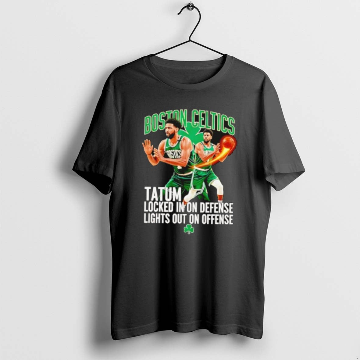 Official Boston Celtics Tatum Locked In On Defense Lights Out On Offense T-Shirts, Hoodie, Sweatshirt | PopFlextees.com