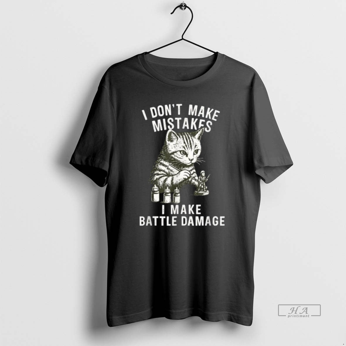 Official Cat Miniature Painter Battle Damage Funny Miniature Painting T-Shirts, Hoodie, Sweatshirt | PopFlextees.com