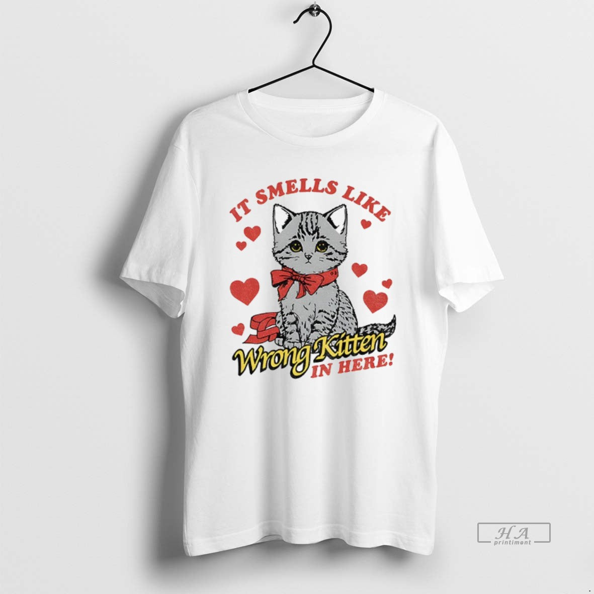 Official Cat It Smells Like Wrong Kitten In Here T-Shirts, Hoodie, Sweatshirt | PopFlextees.com