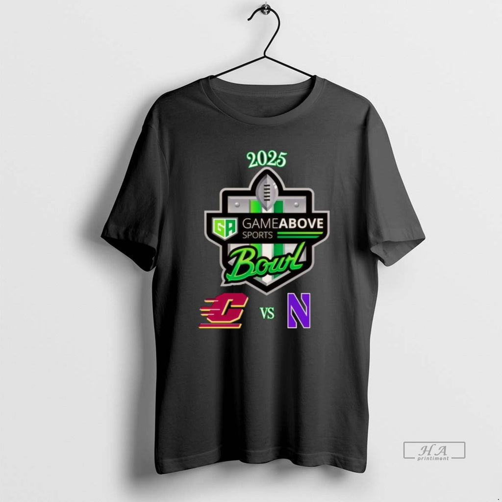 Official Central Michigan Chippewas Vs Northwestern Wildcats 2025 Gameabove Sports Bowl At Ford Field In T-Shirts,...
