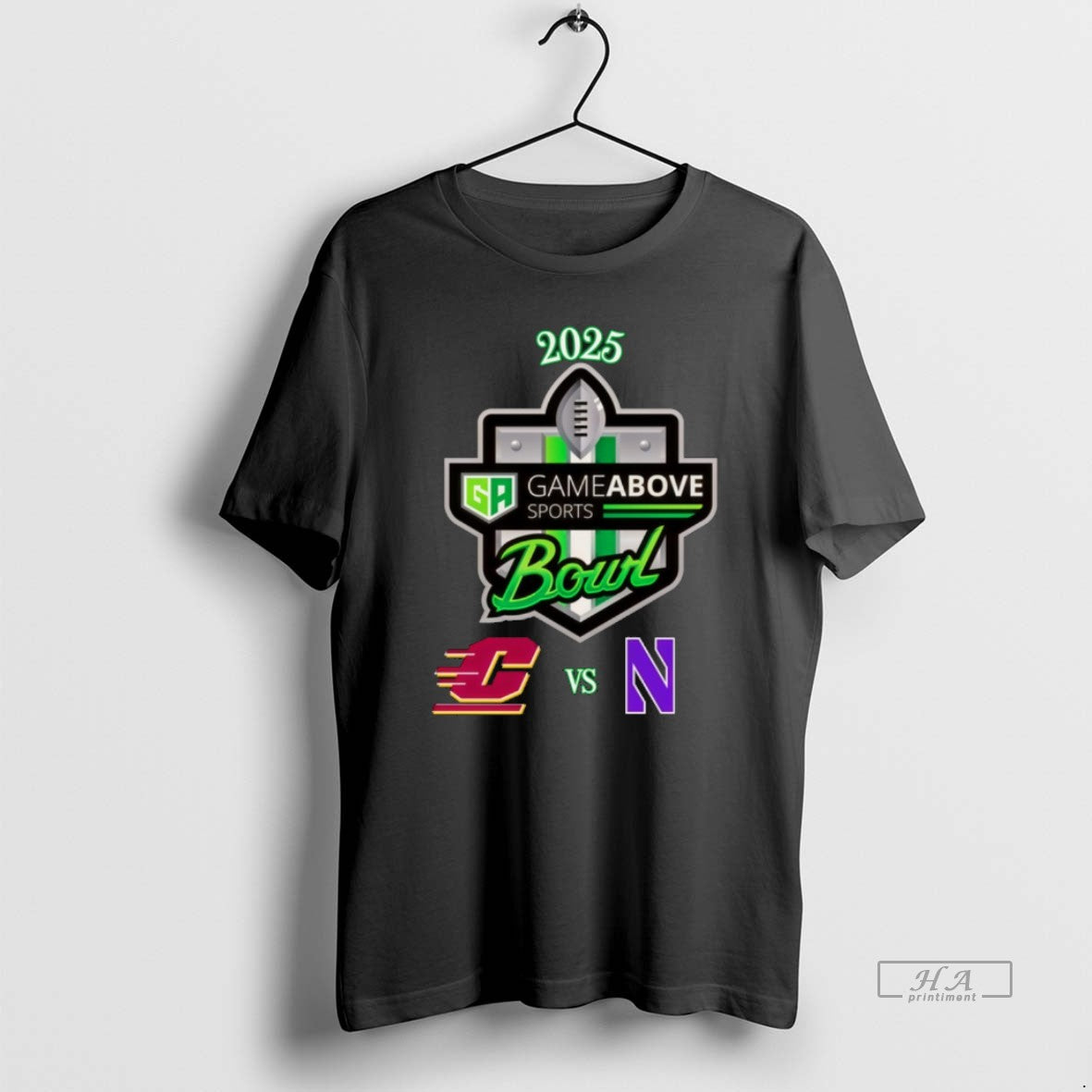 Official Central Michigan Chippewas Vs Northwestern Wildcats 2025 Gameabove Sports Bowl At Ford Field In T-Shirts,...
