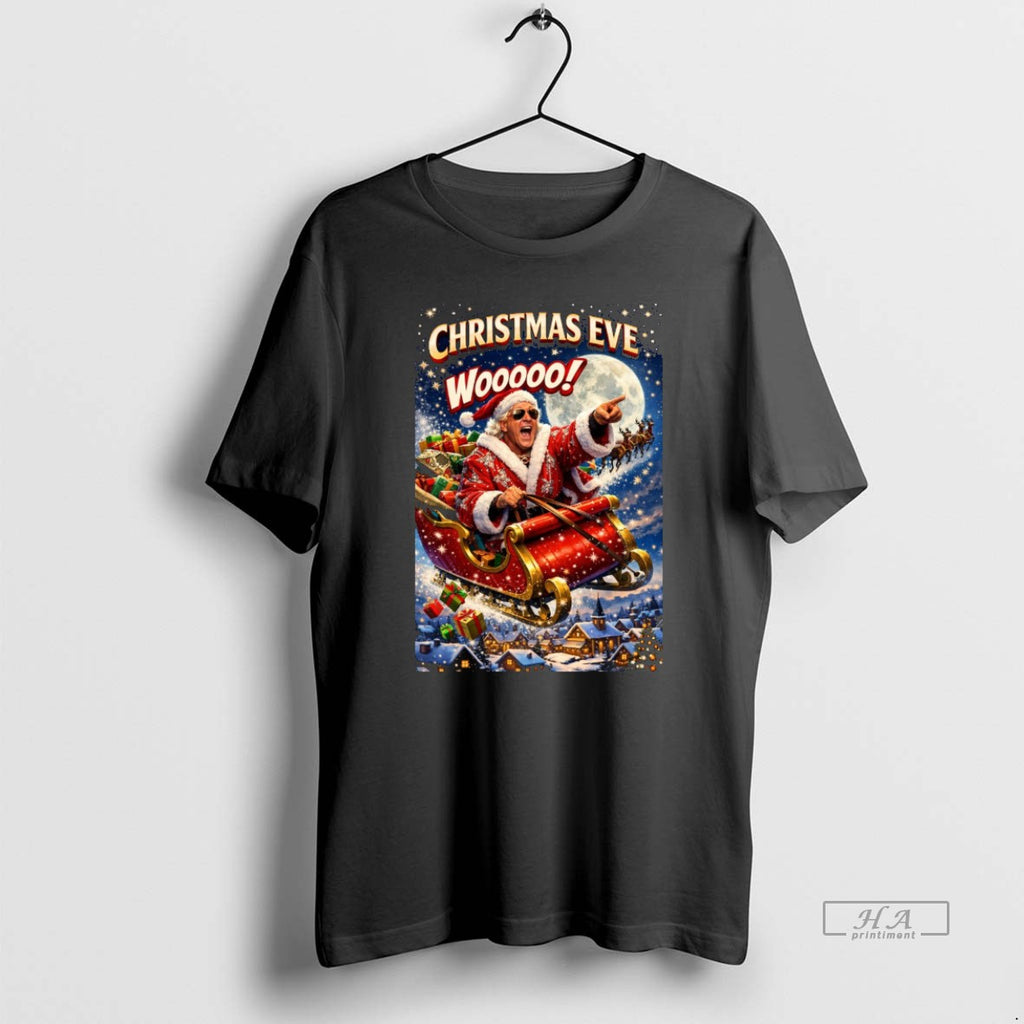Official Christmas Eve Wooooo Ric Flair Santa Claus Is Coming To Town 2025 T-Shirts, Hoodie, Sweatshirt | PopFlextees.com