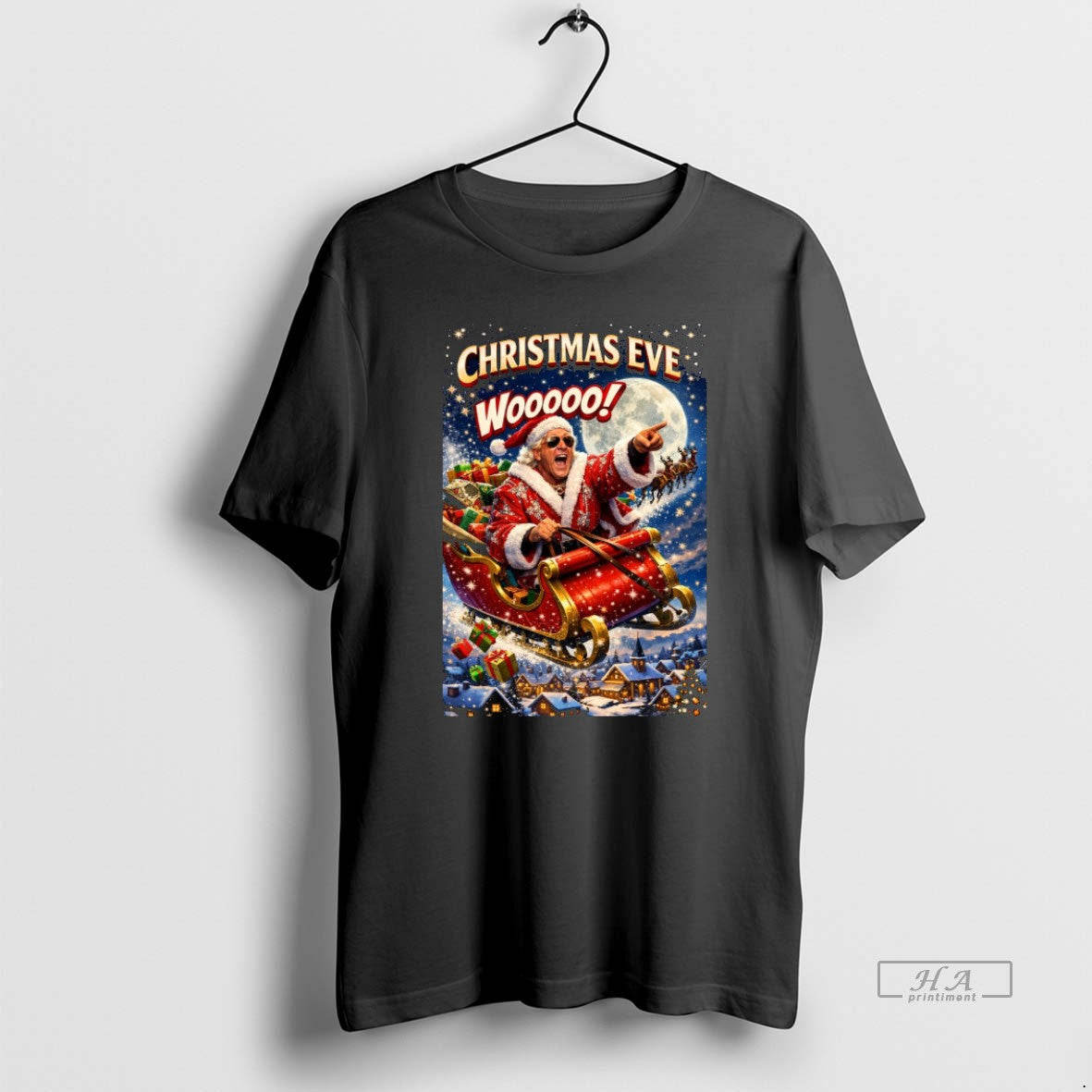 Official Christmas Eve Wooooo Ric Flair Santa Claus Is Coming To Town 2025 T-Shirts, Hoodie, Sweatshirt | PopFlextees.com