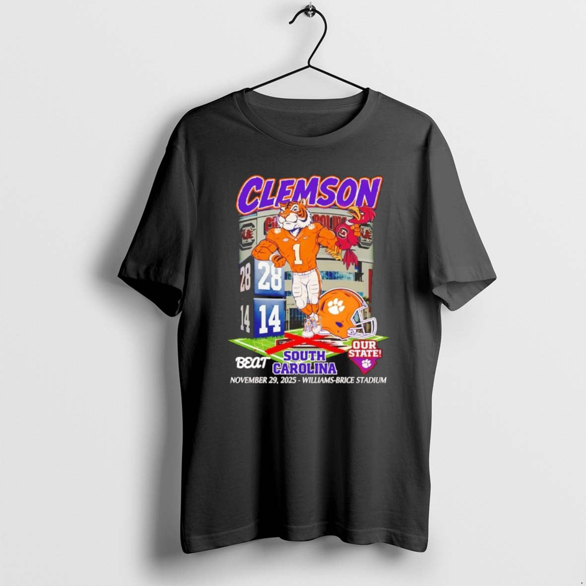 Official Clemson Tigers Beat South Carolina 2025 Our State Mascot Chriast T-Shirts, Hoodie, Sweatshirt | PopFlextees.com