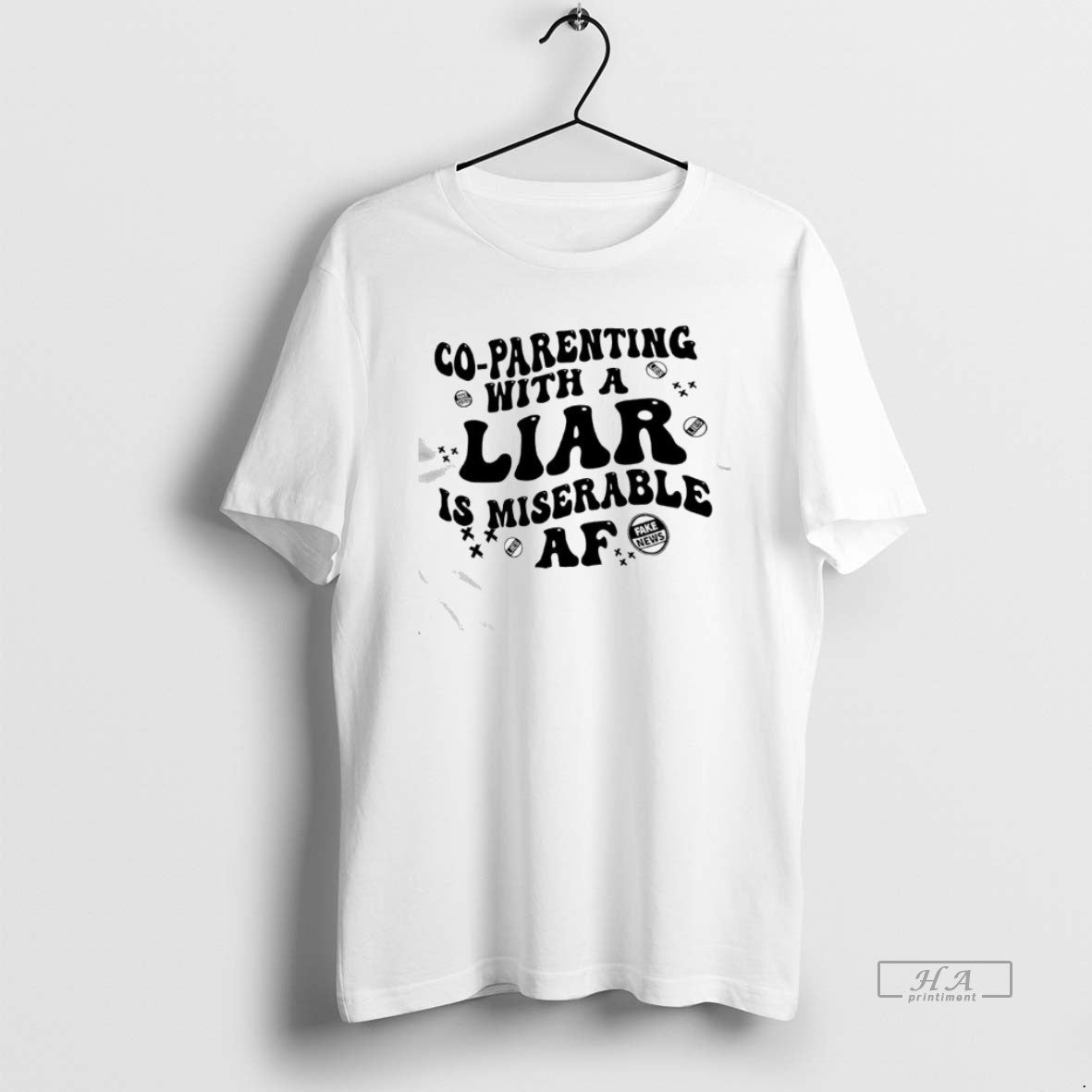 Official Co Parenting Lies With A Liar Is Miserable Af Fake News T-Shirts, Hoodie, Sweatshirt | PopFlextees.com