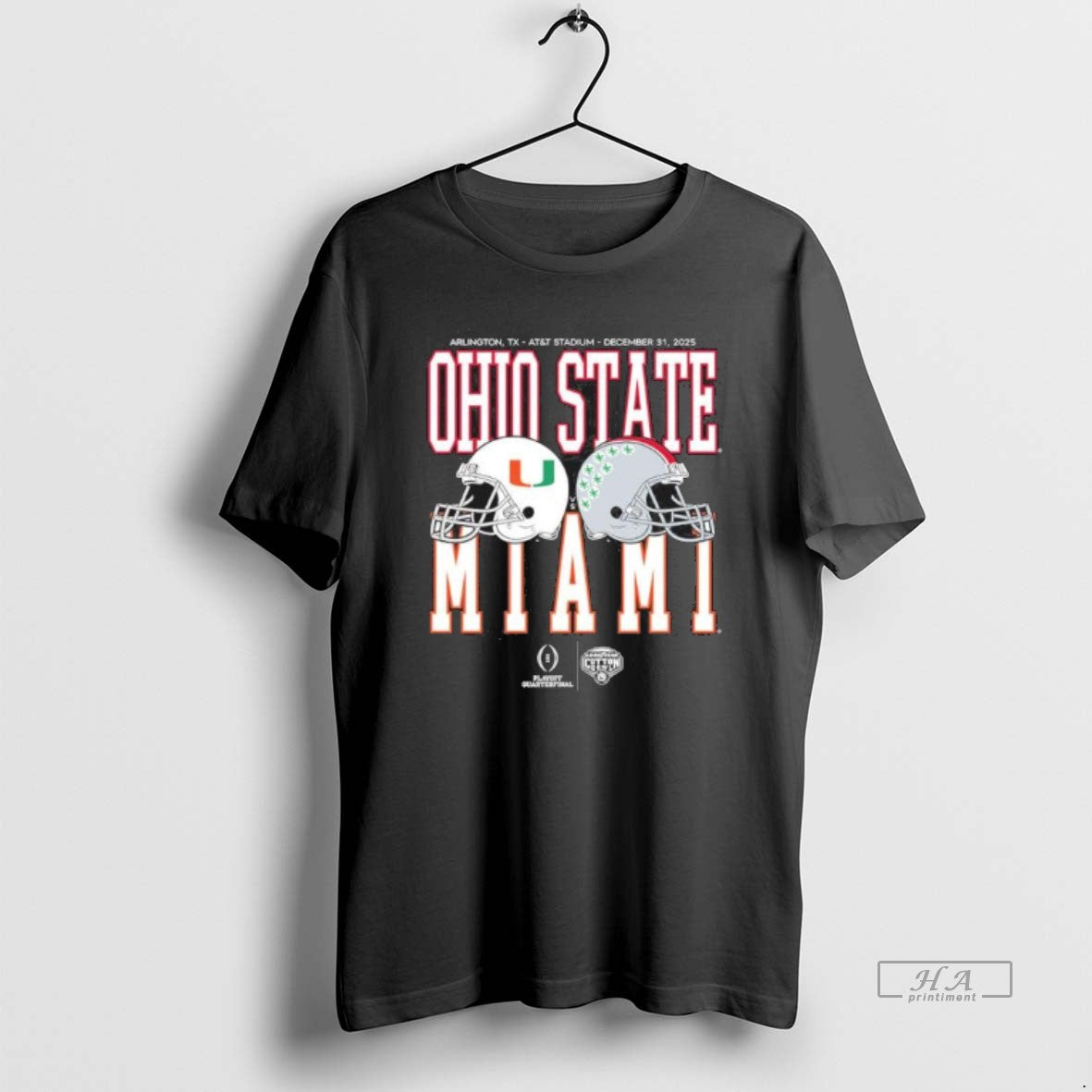 Official Cotton Bowl Classic 2025 Miami Vs Ohio State Helmet Matchup T-Shirts, Hoodie, Sweatshirt | PopFlextees.com