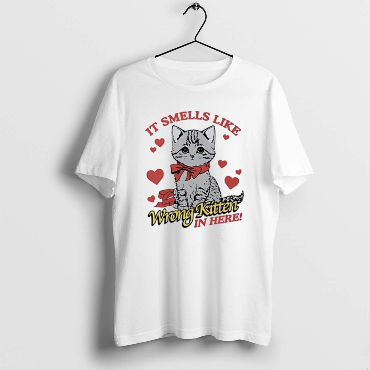 Official Cute Cat It Smells Like Wrong Kitten In Here T-Shirts, Hoodie, Sweatshirt | PopFlextees.com