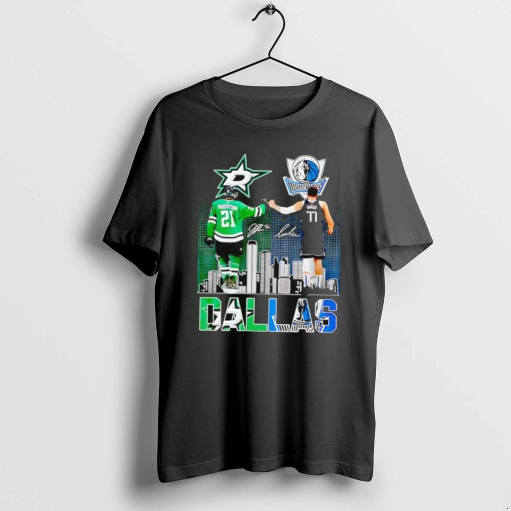 Official Dallas Stars Jason Robertson Dallas Mavericks Luka Doncic 2025 T-Shirts, Hoodie, Sweatshirt | PopFlextees.com
