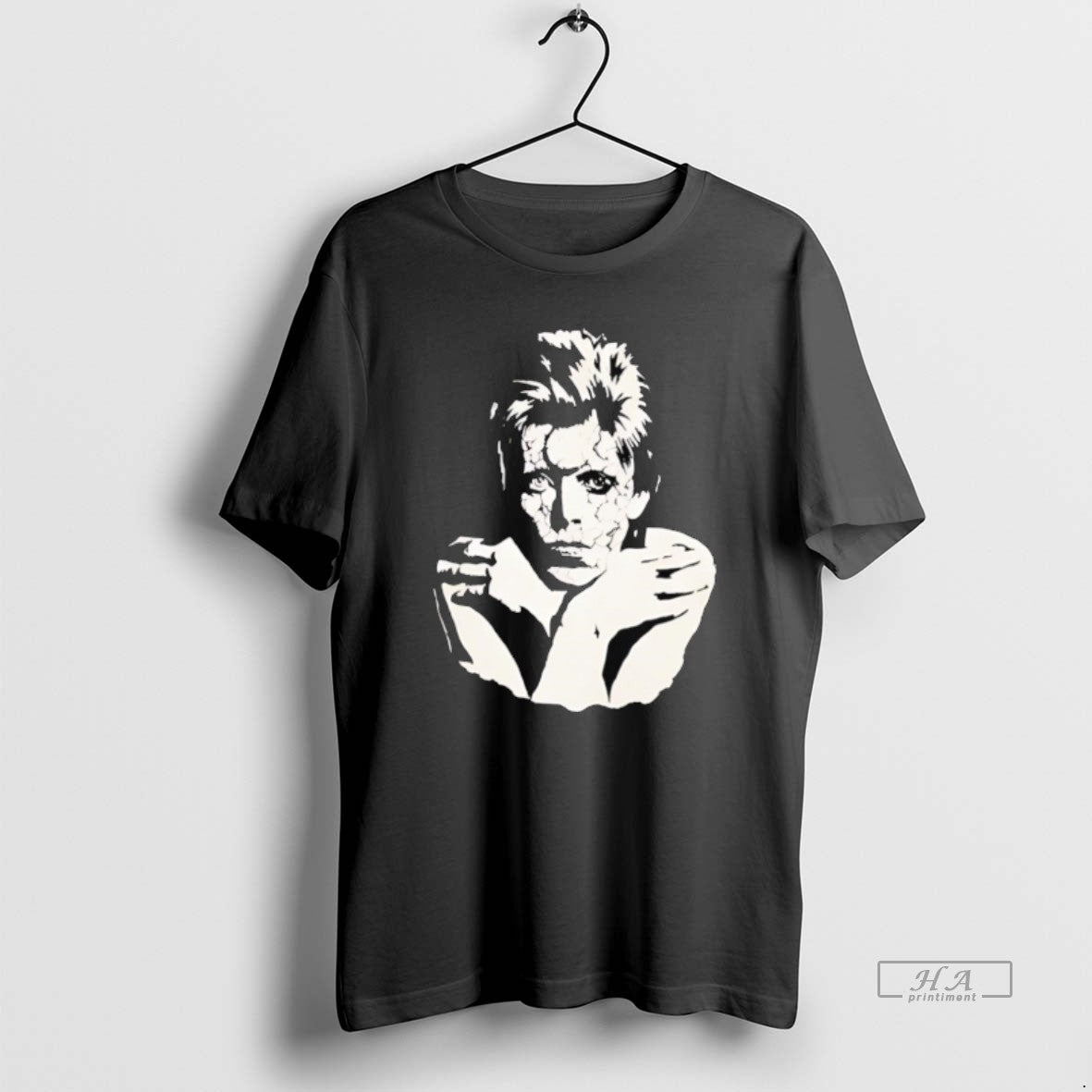 Official David Bowie Portrait Classic Retro Black T-Shirts, Hoodie, Sweatshirt | PopFlextees.com