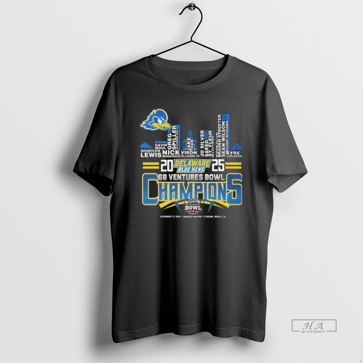Official Delaware Blue Hens 2025 68 Ventures Bowl Champions City Skylines T-Shirts, Hoodie, Sweatshirt