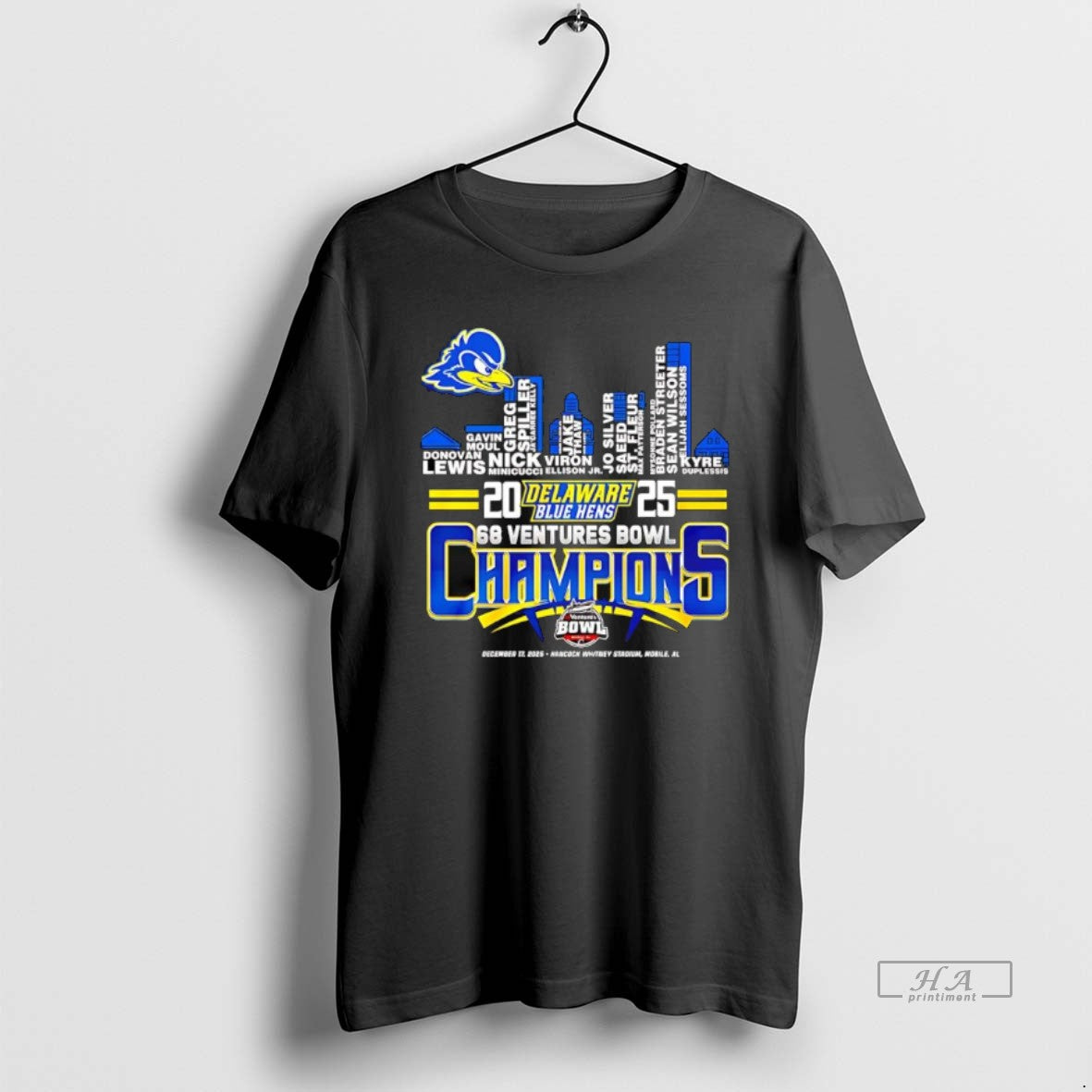 Official Delaware Fightin Blue Hens Champions Name Players Skyline City T-Shirts, Hoodie, Sweatshirt | PopFlextees.com