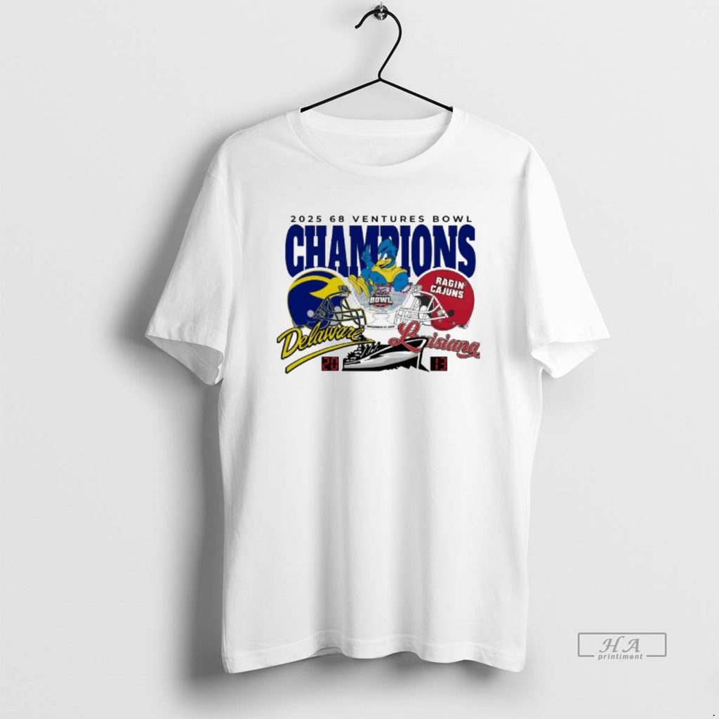 Official Delaware Fightin Blue Hens Winner 20 13 Louisiana Ragin Cajuns 2025 68 Ventures Bowl T-Shirts, Hoodie, Sweatshirt