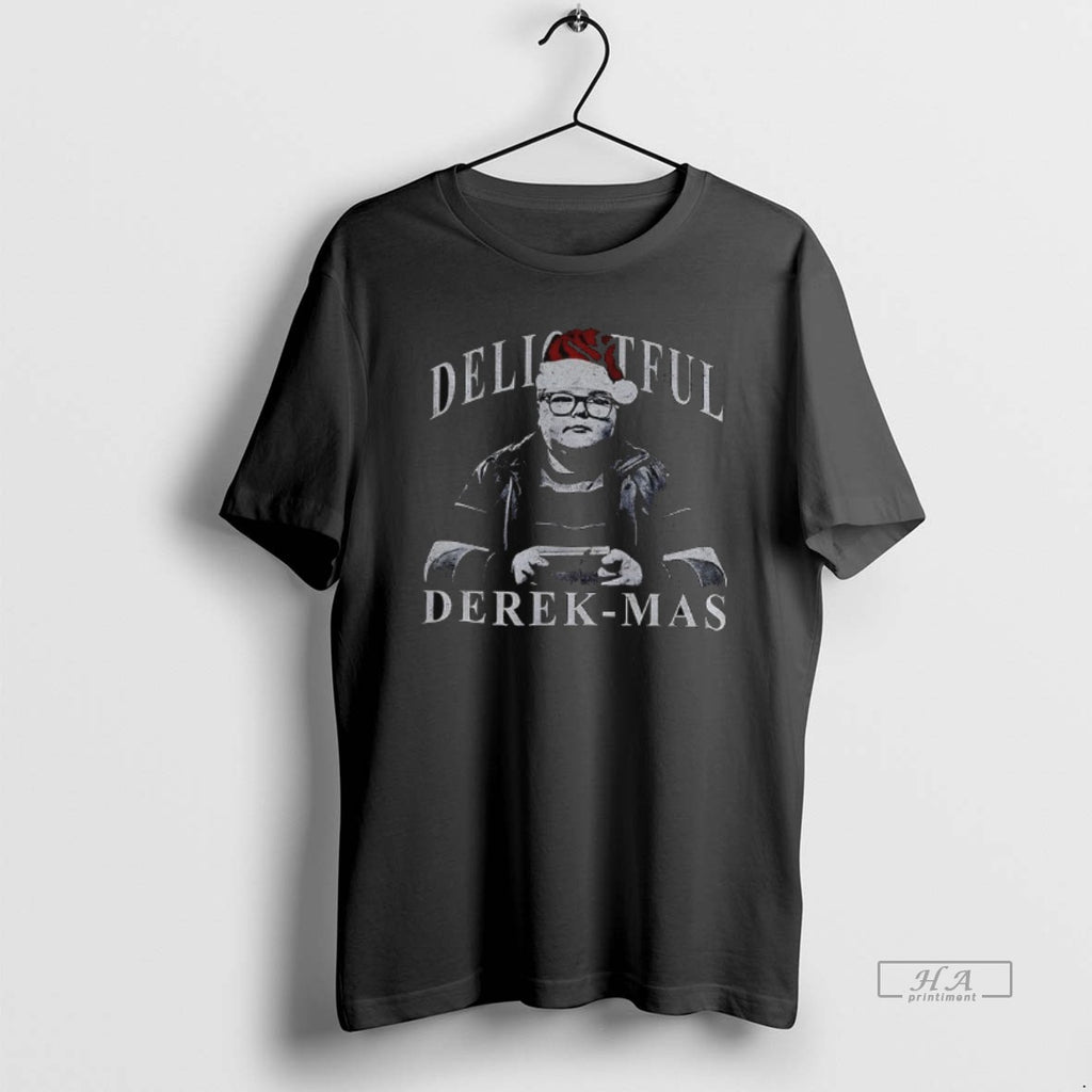 Official Delightful Derek Mas Santa Hat Merry Christmas T-Shirts, Hoodie, Sweatshirt | PopFlextees.com