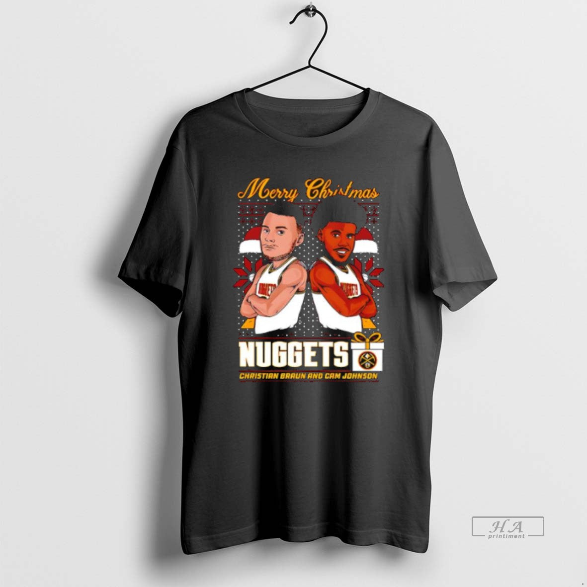 Official Denver Nuggets Christmas Braun Johnson Graphic T-Shirts, Hoodie, Sweatshirt | PopFlextees.com
