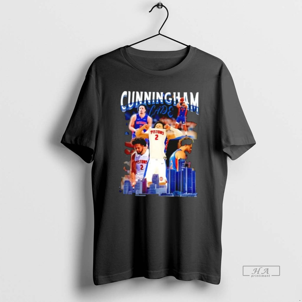 Official Detroit Pistons Cade Cunningham Graphic Skyline T-Shirts, Hoodie, Sweatshirt | PopFlextees.com