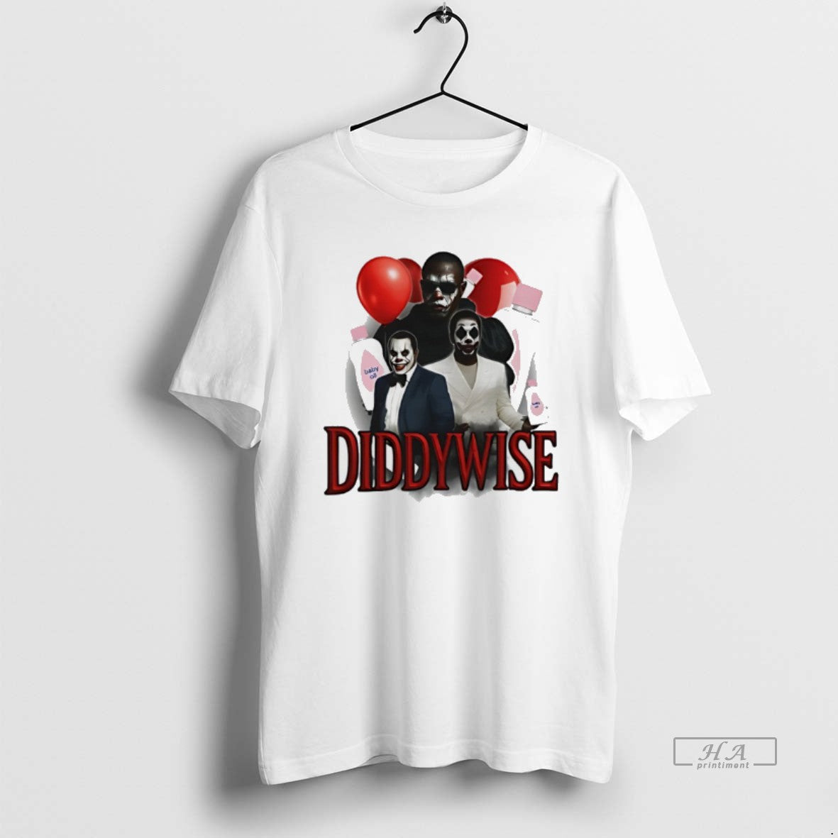 Official Diddywise Diddy Baby Oil Horror Clown Mask T-Shirts, Hoodie, Sweatshirt | PopFlextees.com