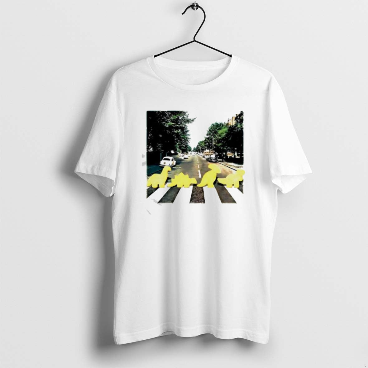 Official Dino Chicken Nuggets And Abbey Road Album Cover T-Shirts, Hoodie, Sweatshirt | PopFlextees.com
