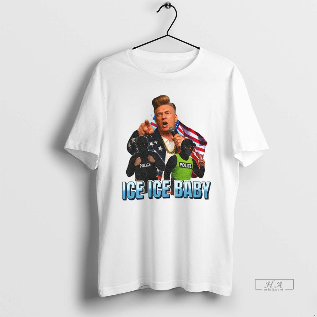 Official Donald Trump Ice Ice Baby American Flag T-Shirts, Hoodie, Sweatshirt | PopFlextees.com