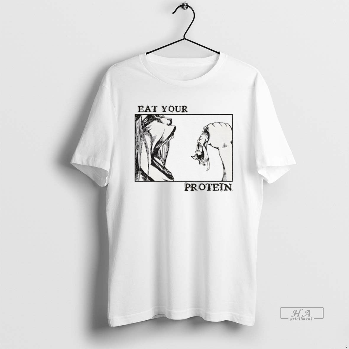 Official Eat Your Protein Anime Attack On Titan Anime Gym T-Shirts, Hoodie, Sweatshirt | PopFlextees.com