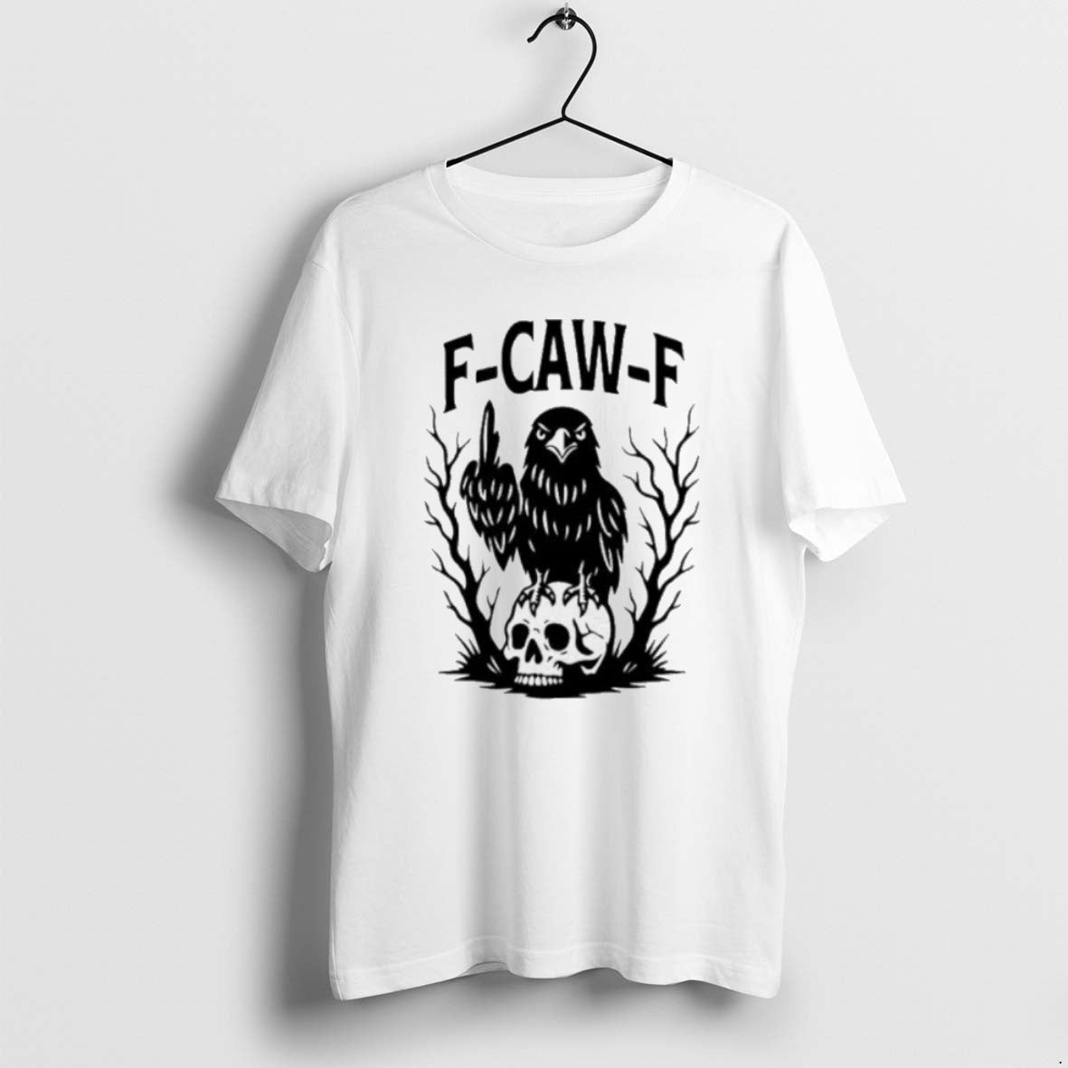 Official F Caw F Gothic Raven Middle Finger T-Shirts, Hoodie, Sweatshirt | PopFlextees.com