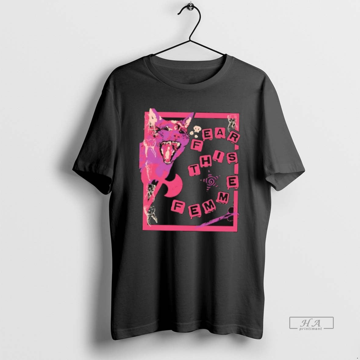 Official Fear This Femme Dog Art Retro T-Shirts, Hoodie, Sweatshirt | PopFlextees.com