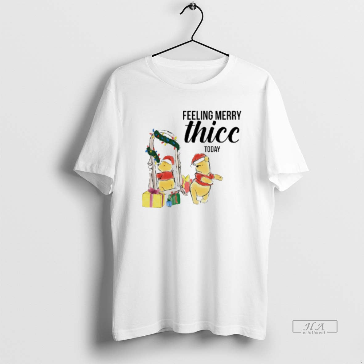 Official Feeling Merry Thiccmas Today Winnie The Pooh Christmas T-Shirts, Hoodie, Sweatshirt | PopFlextees.com