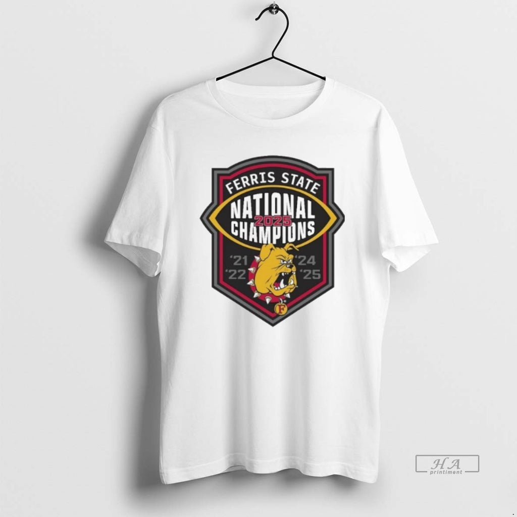 Official Ferris State Bulldogs Ncaa Division Ii National Championship 5 Time T-Shirts, Hoodie, Sweatshirt | PopFlextees.com