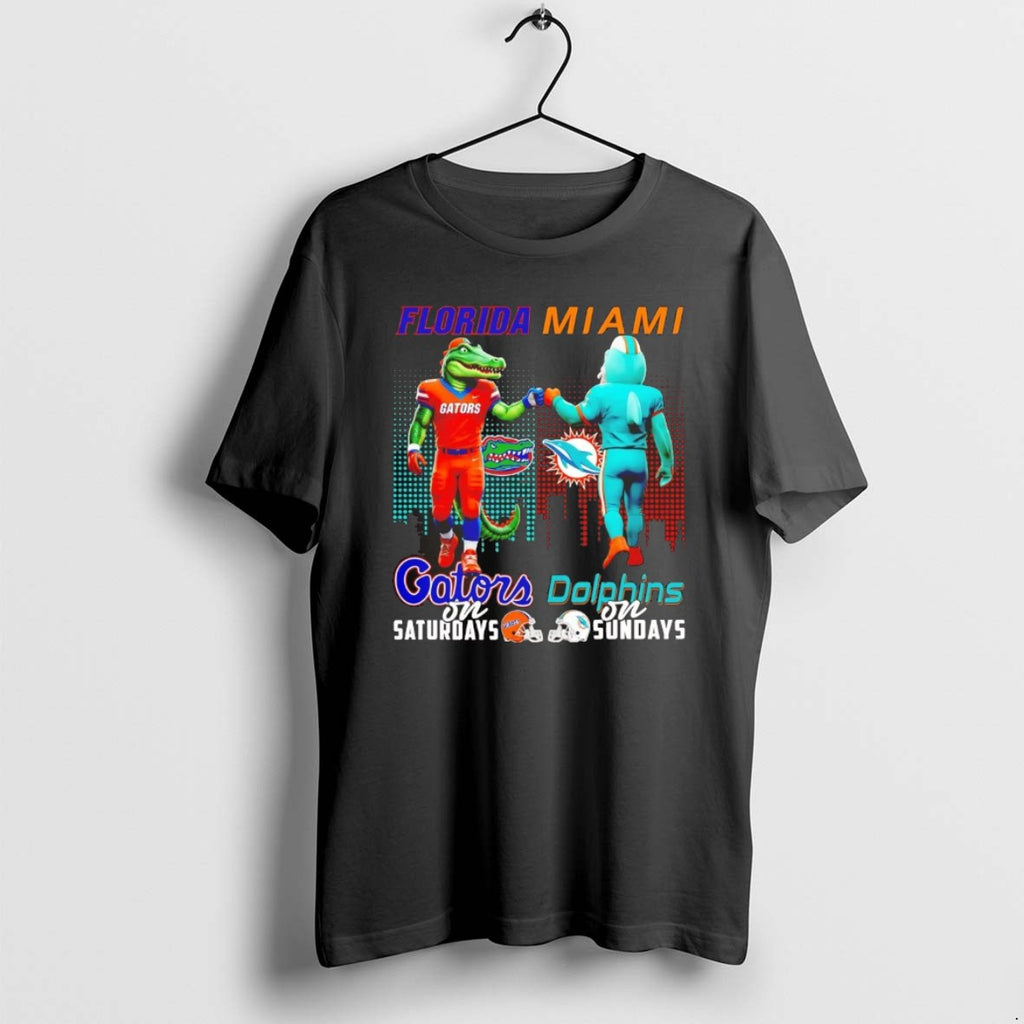 Official Florida Gators On Saturdays Miami Dolphins On Sundays Mascot Chriast T-Shirts, Hoodie, Sweatshirt | PopFlextees.com