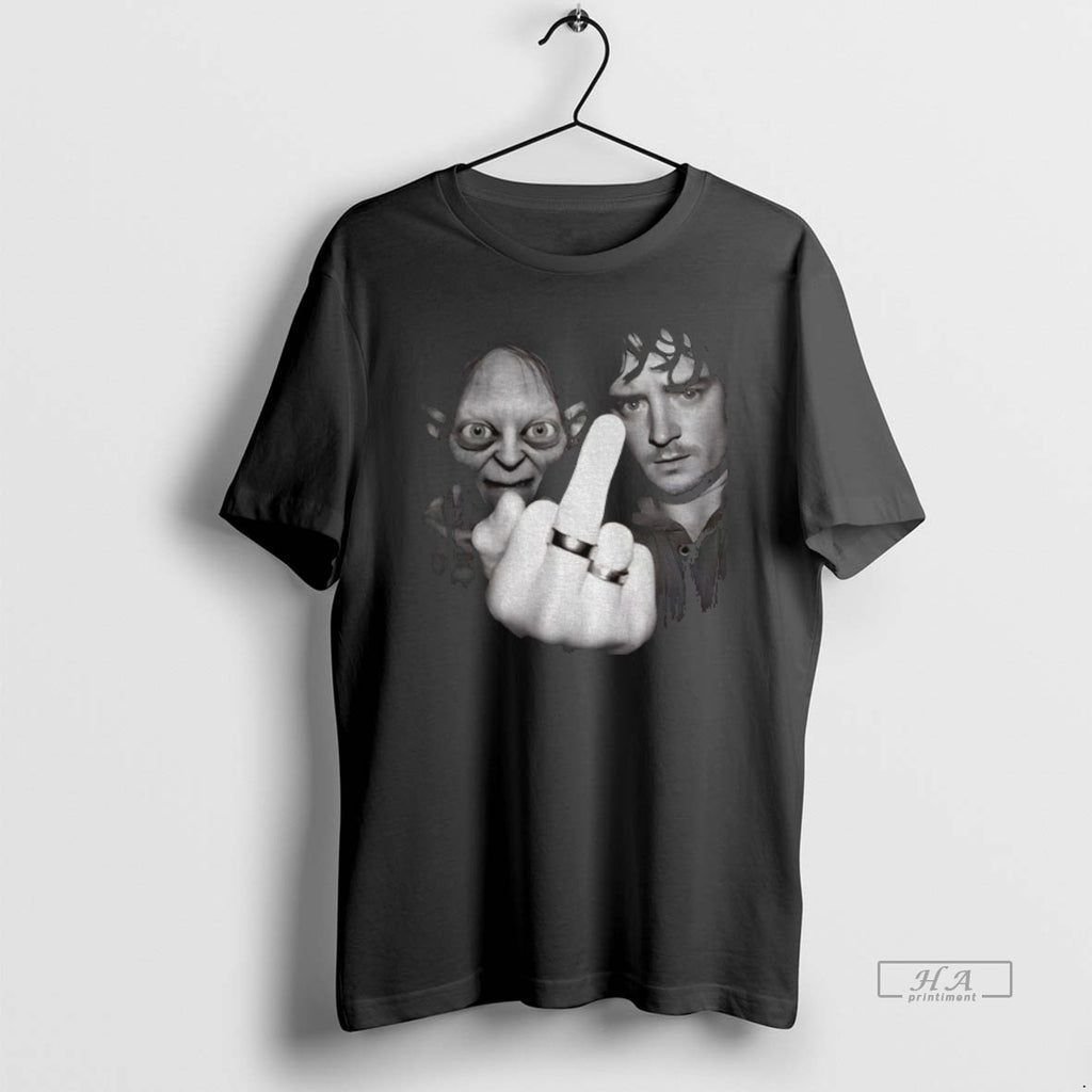 Official Frodo Baggins Gollum Middle Finger Together Vintage T-Shirts, Hoodie, Sweatshirt | PopFlextees.com