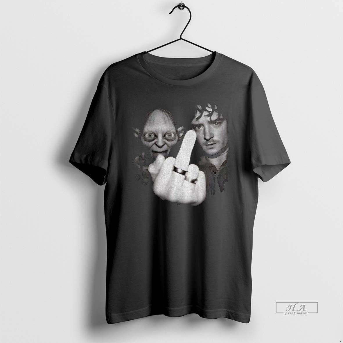 Official Frodo Baggins Gollum Middle Finger Together Vintage T-Shirts, Hoodie, Sweatshirt | PopFlextees.com