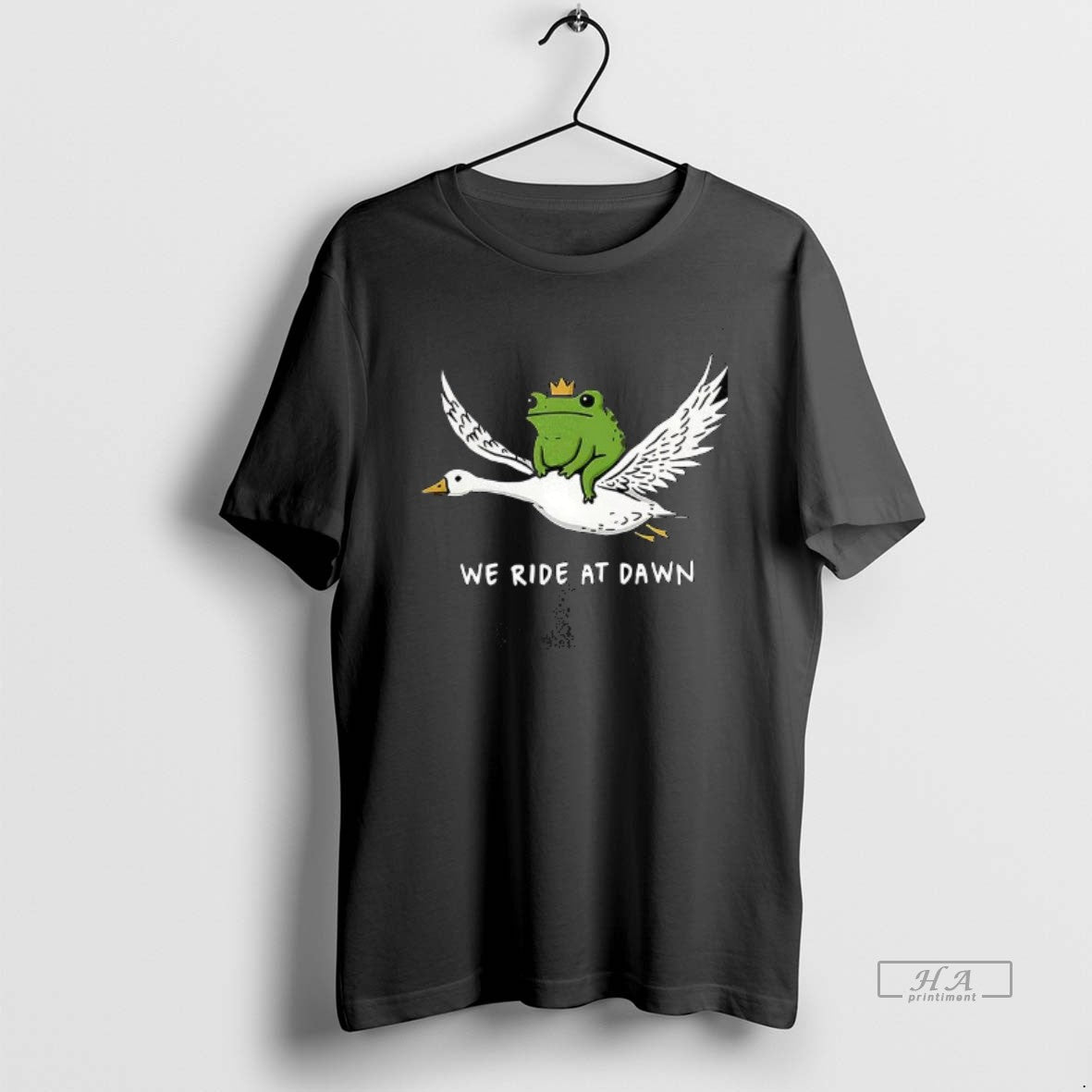 Official Frog Riding Goose We Ride At Dawn Meme T-Shirts, Hoodie, Sweatshirt | PopFlextees.com