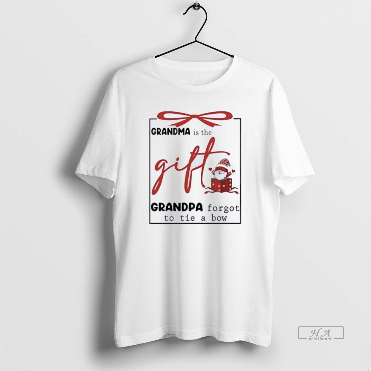 Official Gnome Grandma Is The Gift Grandpa Forgot To Tie A Bow T-Shirts, Hoodie, Sweatshirt | PopFlextees.com