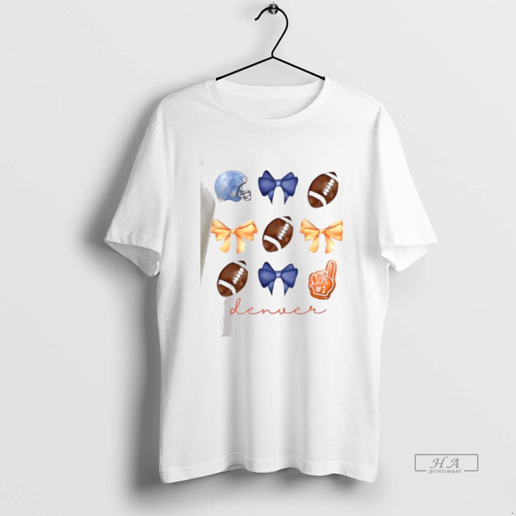 Official Go Denver Football Helmet Bow 1 Fan Graphic Team Spirit T-Shirts, Hoodie, Sweatshirt | PopFlextees.com