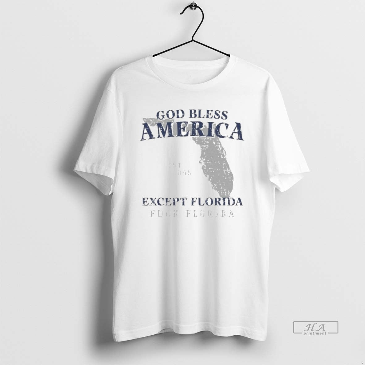 Official God Bless America Except Florida Fuck Florida State Est 1845 T-Shirts, Hoodie, Sweatshirt | PopFlextees.com